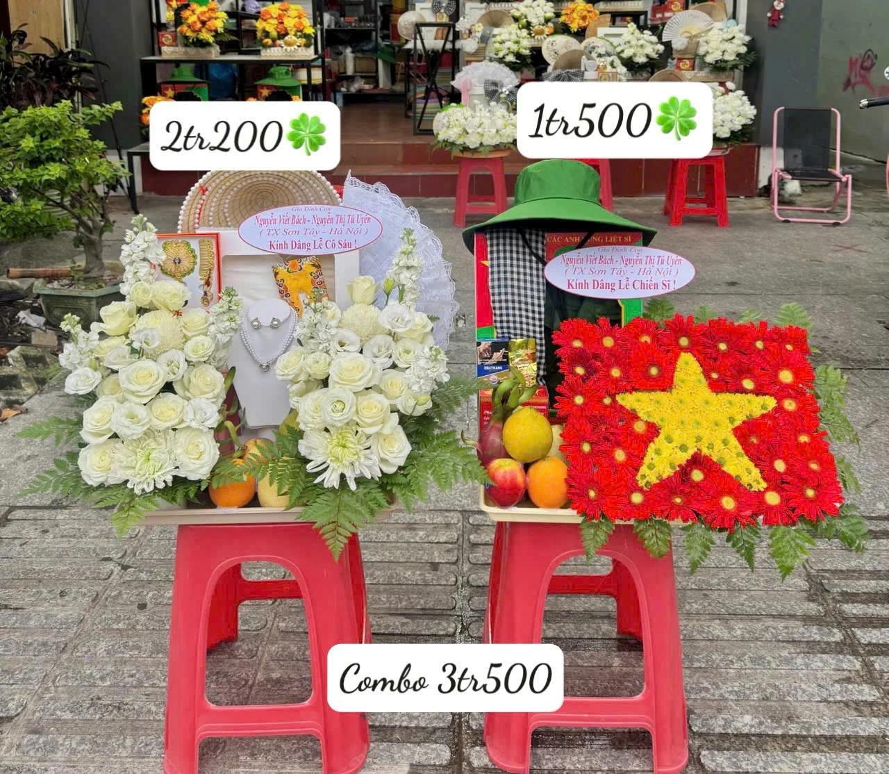 Giỏ Hoa Cúc Trắng & Lan Hồ Điệp