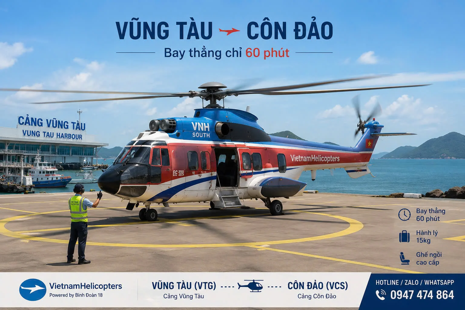 Vé Trực Thăng Vũng Tàu - Côn Đảo