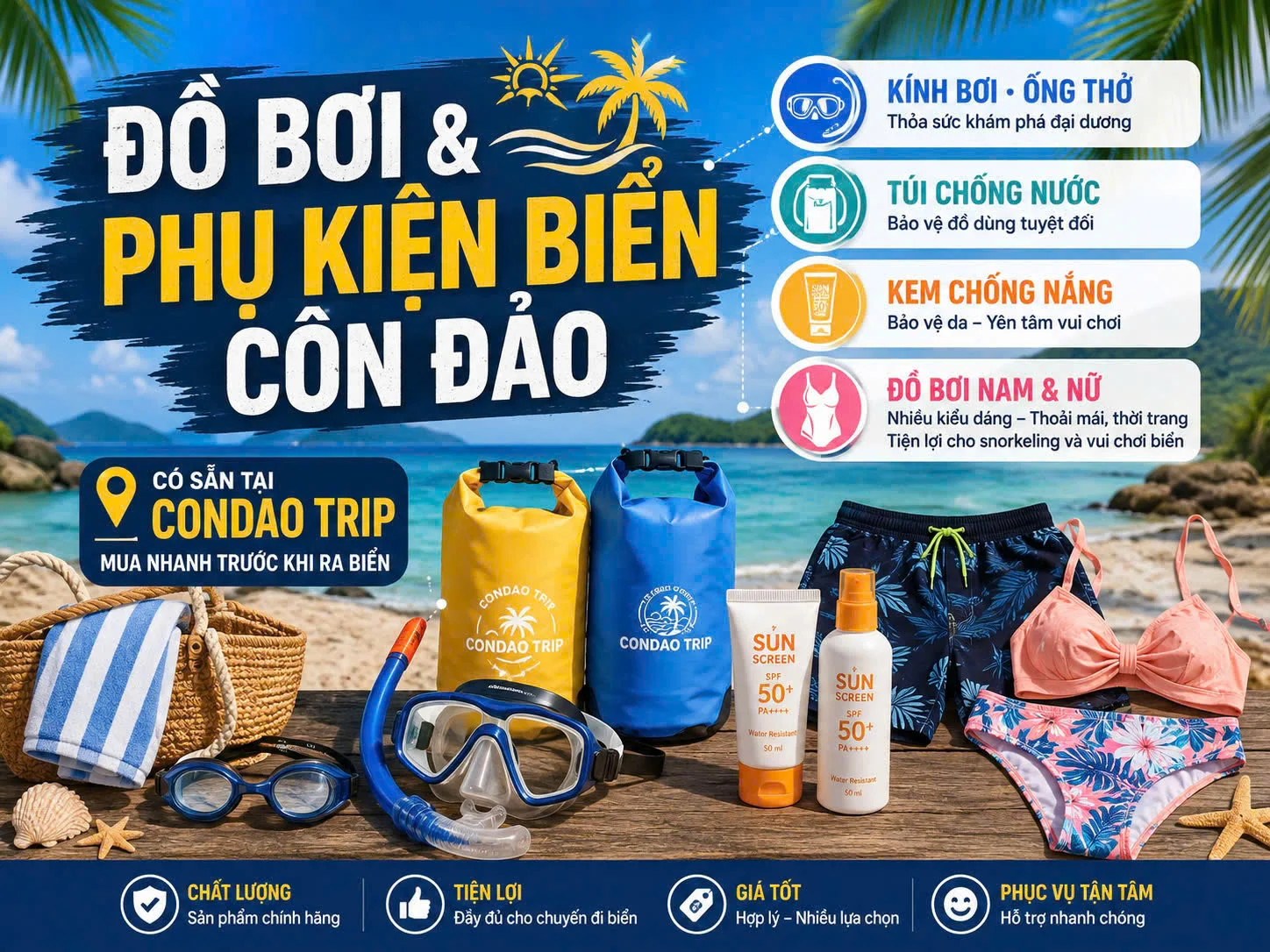 Đồ Bơi & Phụ Kiện Biển Côn Đảo